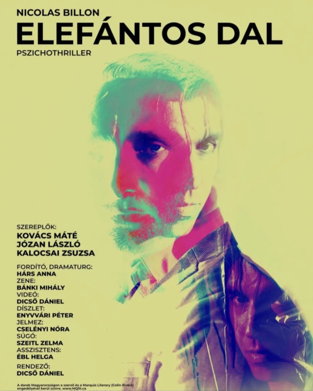 Az Elefántos dal című pszichothriller bemutatója a Pinceszínházban